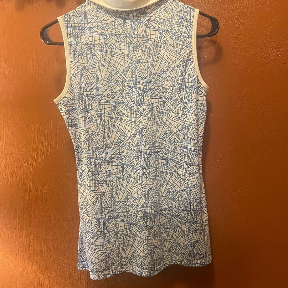 Adidas Women's Sleeveless Golf Polo Shirt - New With Tags - Blue Abstract Print - Picture 3 of 4